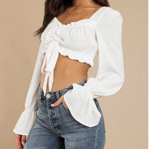 Melinda Crop Front Tie Blouse